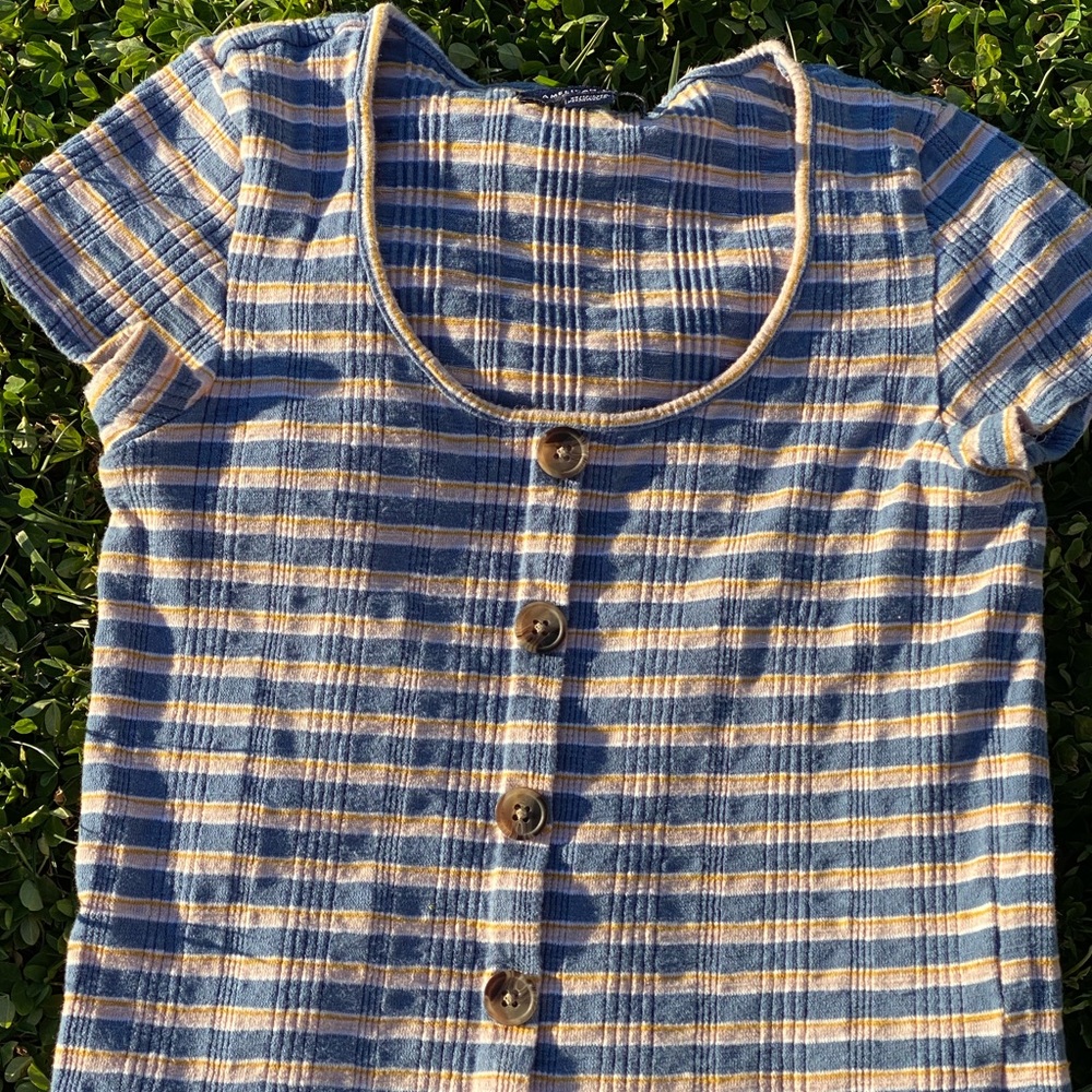 White and blue top